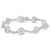.925 Sterling Silver 3.0 Cttw Diamond Halo Square Shape Link Bracelet (I-J Color, I3 Clarity) - 7.25