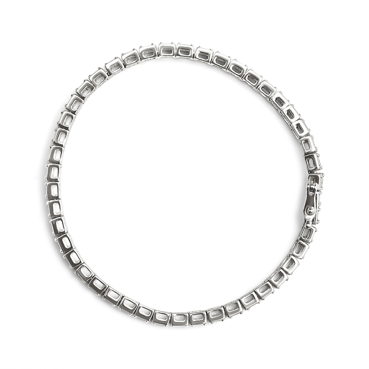 Pulsera de eslabones de plata esterlina .925 con 1/10 Cttw de diamante de 18.41 cm (Color I-J, Claridad I2-I3)