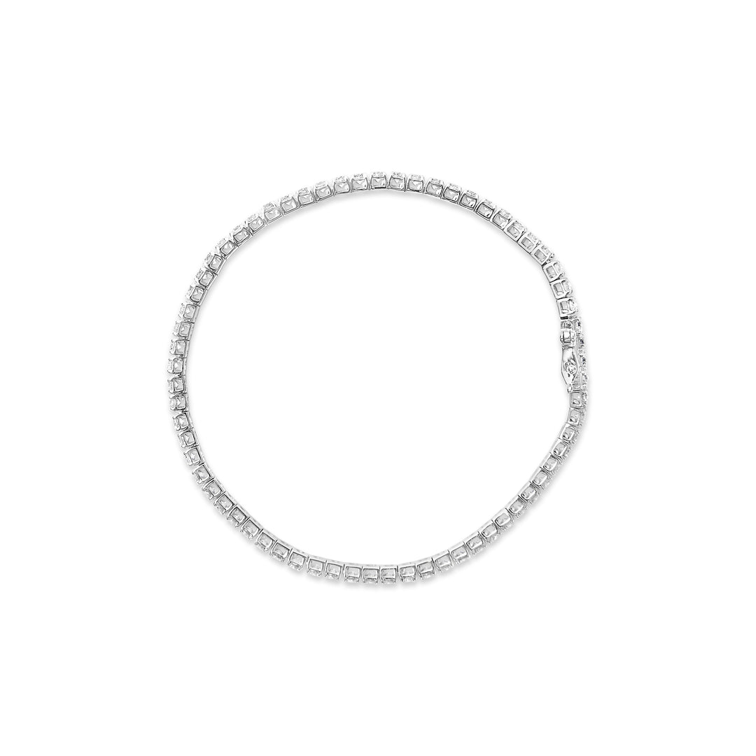 14K White Gold 4.0 Cttw Classic Lab-Grown Diamond Tennis Bracelet (F-G Color, VS2-SI1 Clarity) - 7" Inches