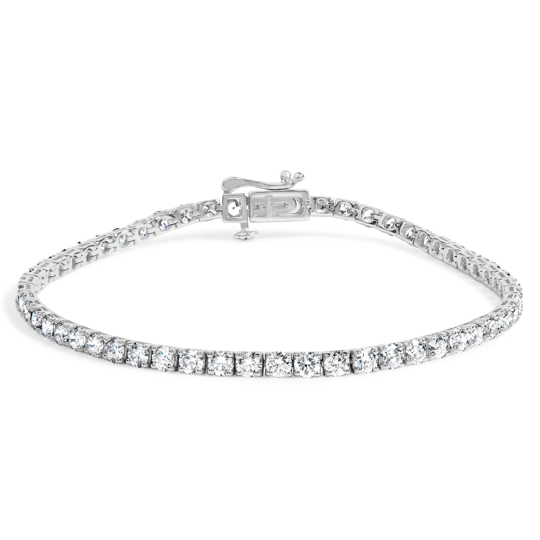 14K White Gold 5.0 Cttw Lab Grown Diamond Tennis Bracelet (F-G Color, VS1-VS2 Clarity) - 7.25" Inches