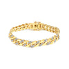 14K Yellow Gold Plated .925 Sterling Silver 3/8 Cttw Diamond Cuban Bracelet (I-J Color, I3 Clarity) - 7.25