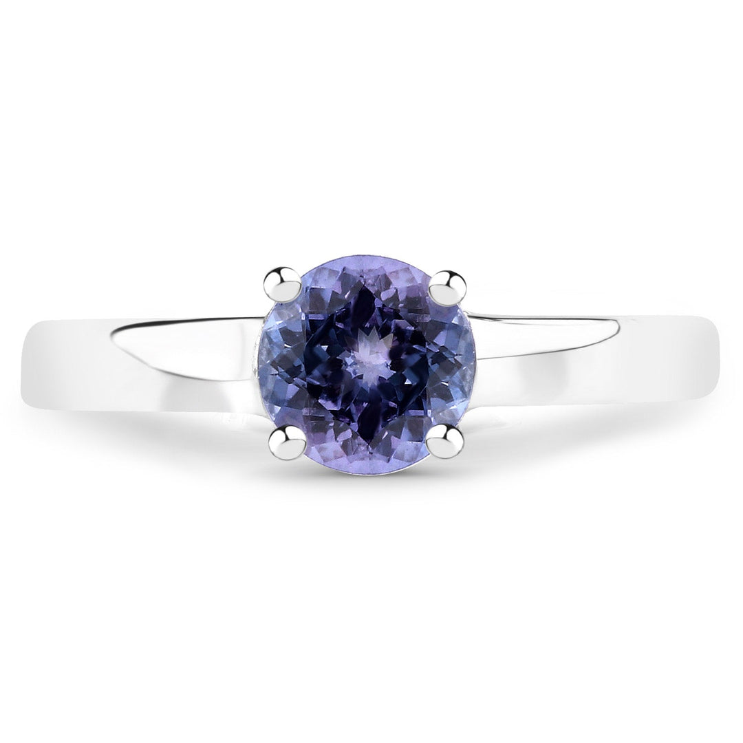 0.95 Carat Genuine Tanzanite .925 Sterling Silver Ring