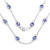 5.94 Carat Genuine Tanzanite .925 Sterling Silver Necklace
