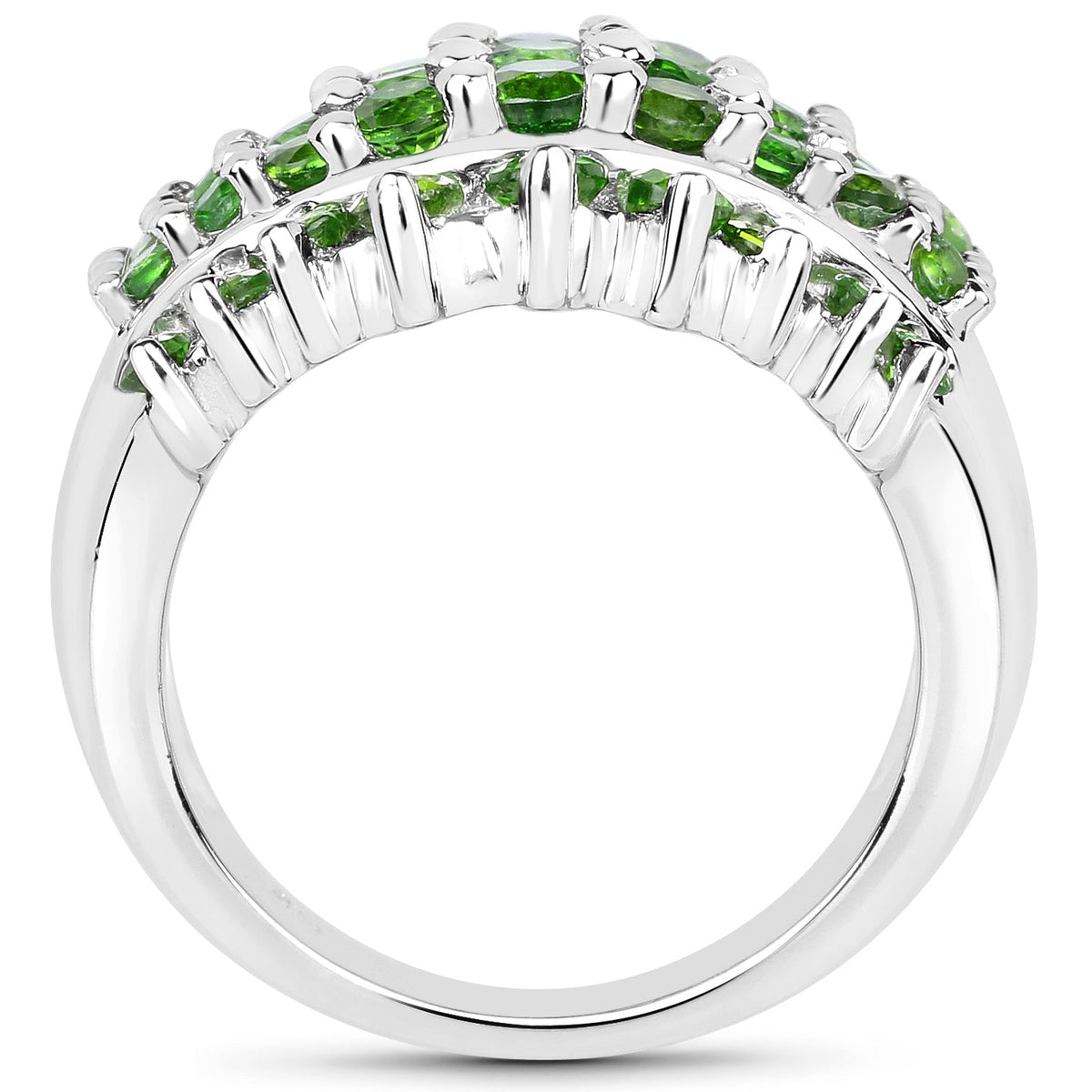 2.48 Carat Genuine Chrome Diopside .925 Sterling Silver Ring