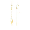 14k Yellow Gold Cutout Oval Chain Dangling Earrings