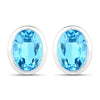 4.00 Carat Genuine Swiss Blue Topaz .925 Sterling Silver Earrings