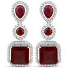 11.34 Carat Dyed Ruby .925 Sterling Silver Earrings