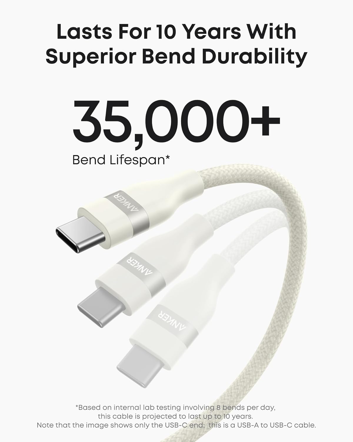 Cable Anker USB-A a USB-C (0,9 m/1,8 m, trenzado reciclado)