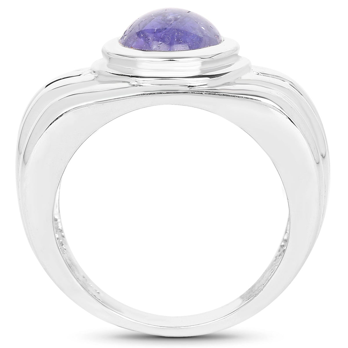 Anillo de plata de ley .925 con tanzanita auténtica de 3.55 quilates