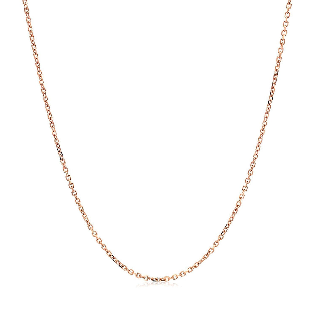 18k Rose Gold Diamond Cut Cable Link Chain (1.10 mm)