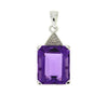 Amethyst Diamond Fashion Pendants 10KT White Gold