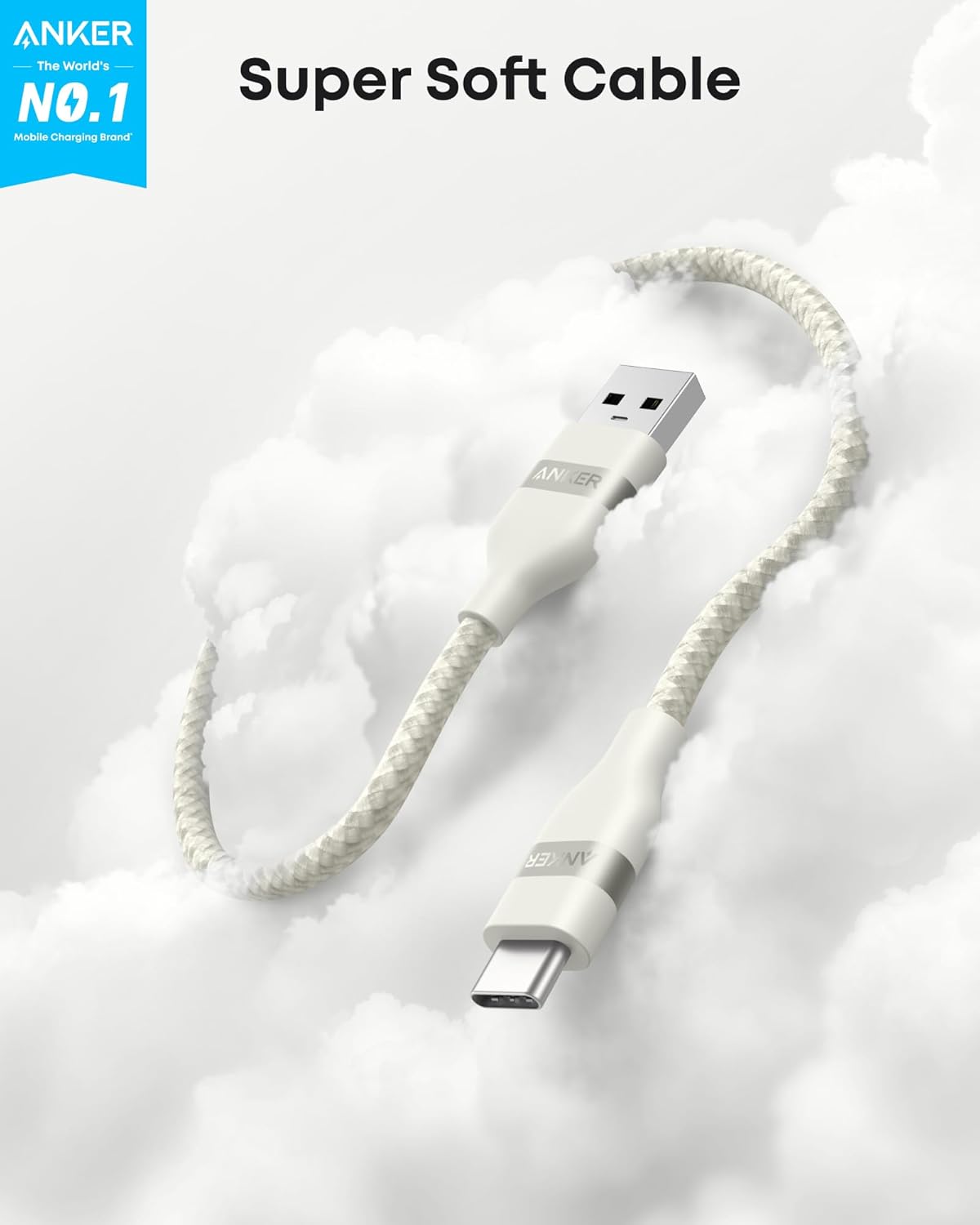 Cable Anker USB-A a USB-C (0,9 m/1,8 m, trenzado reciclado)