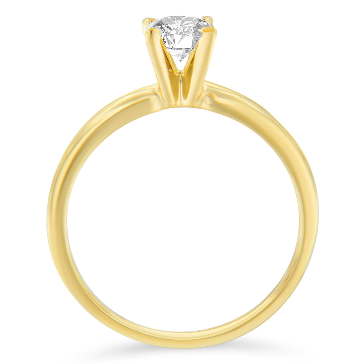 GIA Certified 14K Yellow Gold 1/2 Cttw Diamond Solitaire Engagement Ring (H Color, SI1 Clarity) - Size 6 - image 2 of 12