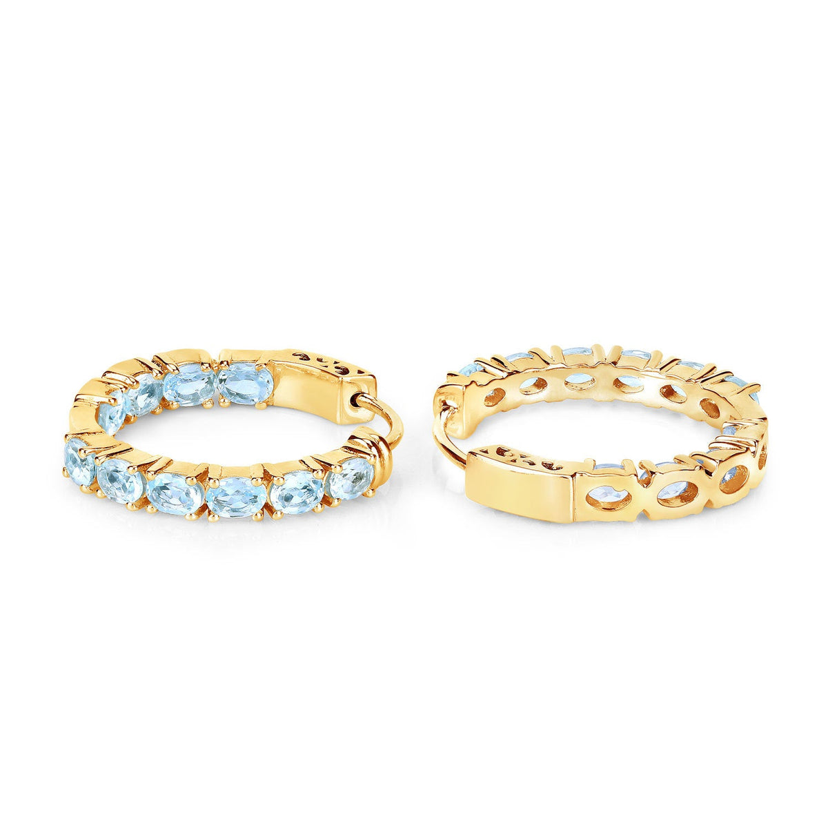 Pendientes de plata de ley .925 con topacio azul genuino de 3.80 quilates