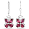 2.52 Carat Genuine Rhodolite Garnet .925 Sterling Silver Earrings