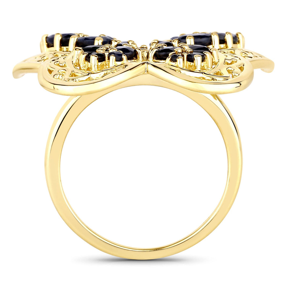 Anillo de plata de ley .925 con zafiro azul genuino de 2.86 quilates