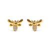 10K Yellow Gold Diamond Accented Bumble Bee Stud Earring (H-I Color, I1-I2 Clarity)