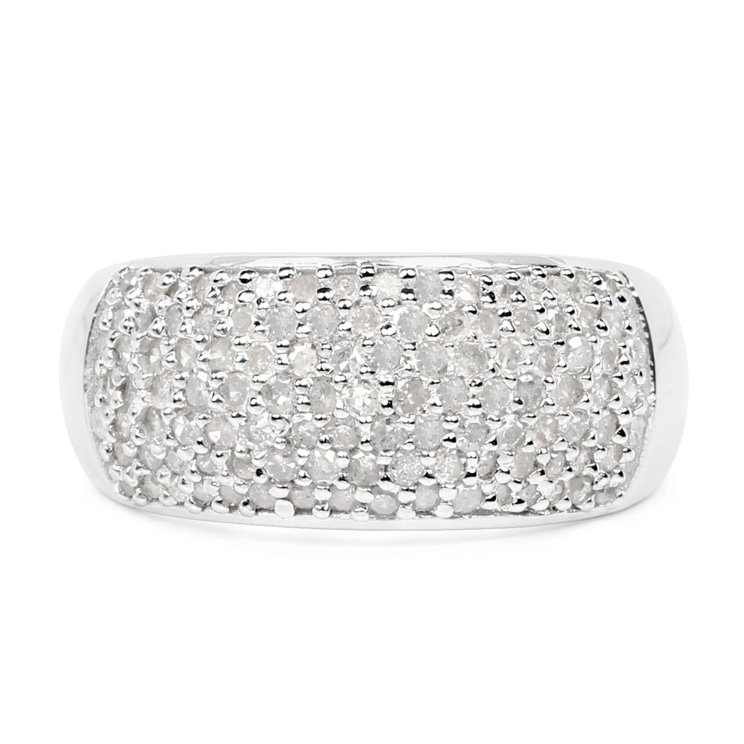 0.96 Carat Genuine White Diamond .925 Sterling Silver Ring