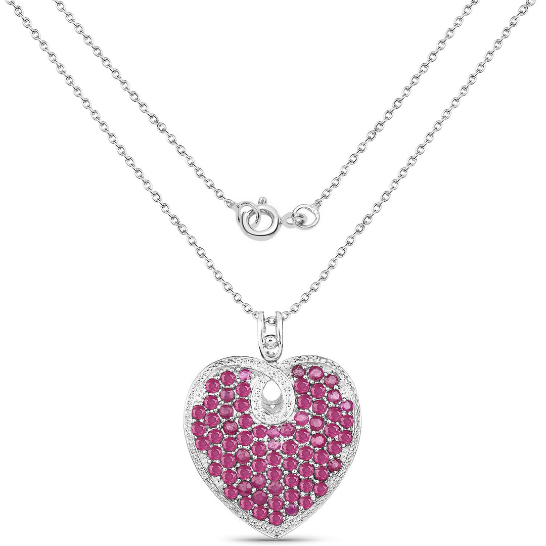 8.03 Carat Genuine Ruby .925 Sterling Silver Pendant