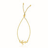 14k Yellow Gold Anchor Design Adjustable Lariat Bracelet