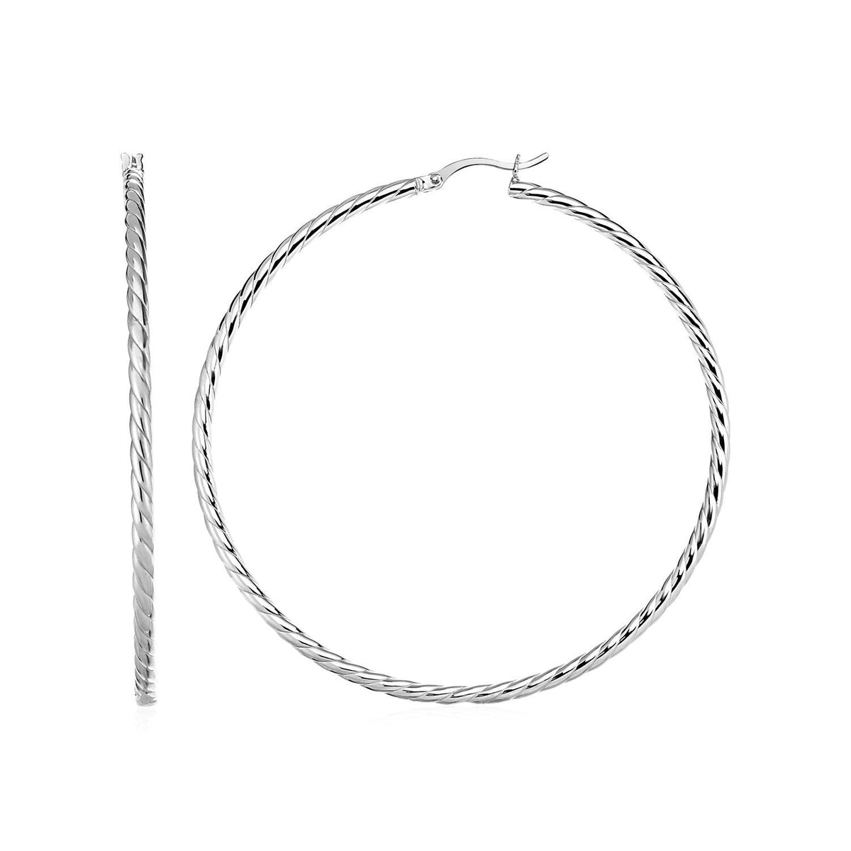 Aretes de Aro con Textura Retorcida en Plata de Ley