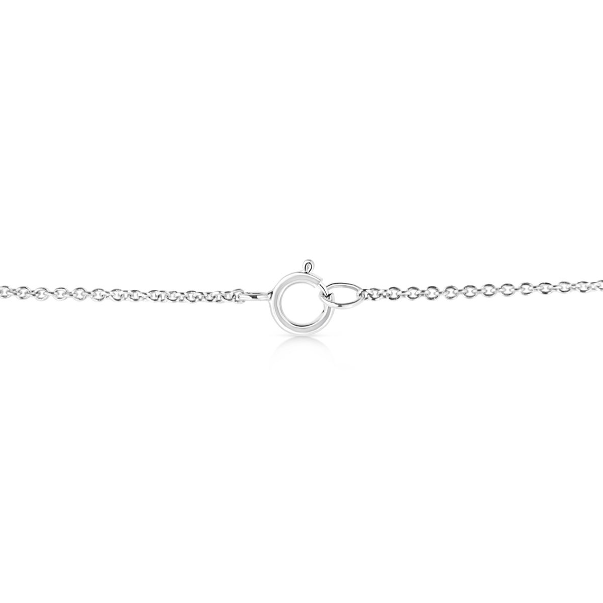 Collar con colgante de oro blanco de 14K con diamante solitario ovalado cultivado en laboratorio de 1/2 quilate engastado de este a oeste, 45 cm (color E-F, claridad VS1-VS2)