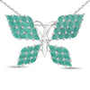 3.12 Carat Genuine Emerald .925 Sterling Silver Pendant