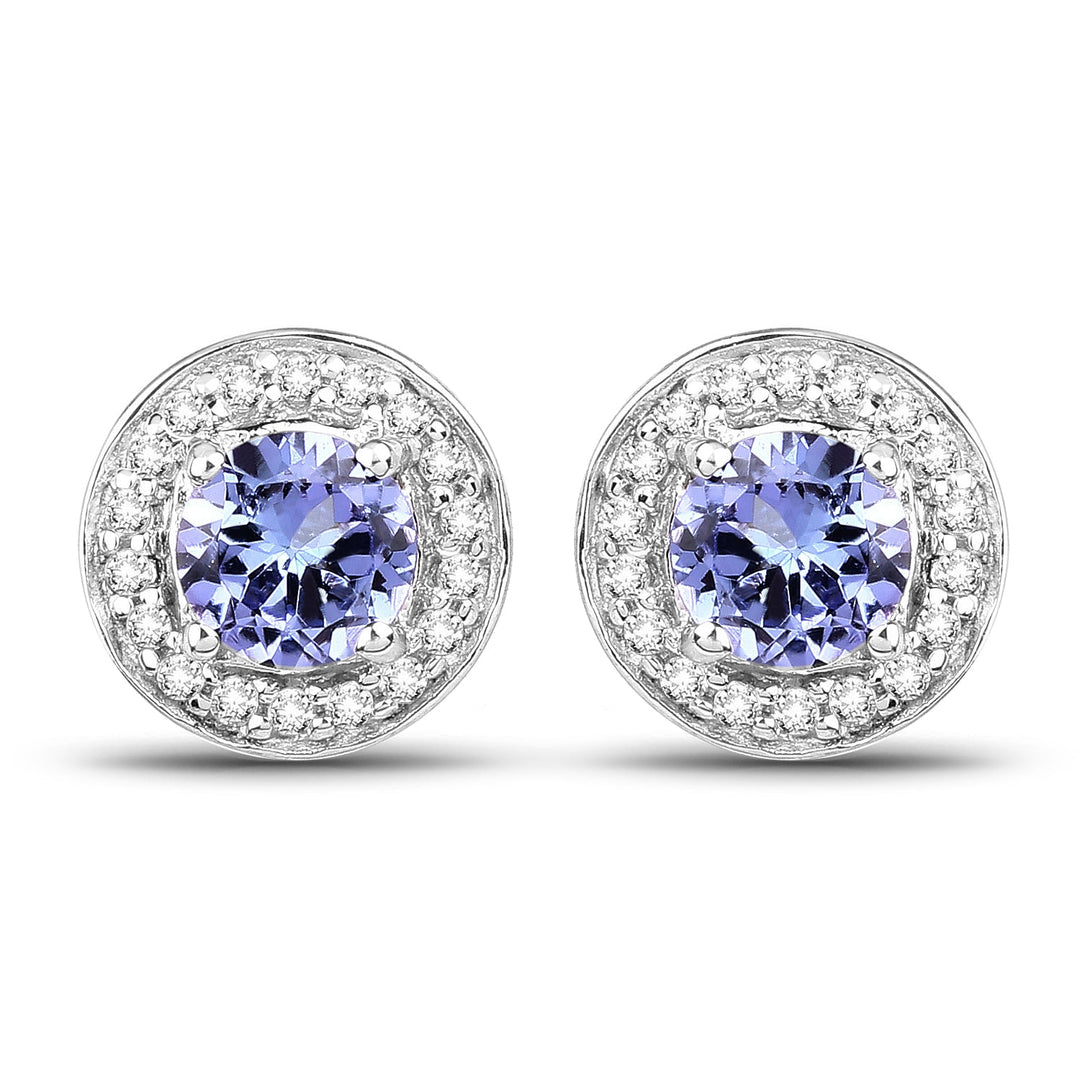 3.22 Carat Genuine Tanzanite & White Topaz .925 Sterling Silver Ring