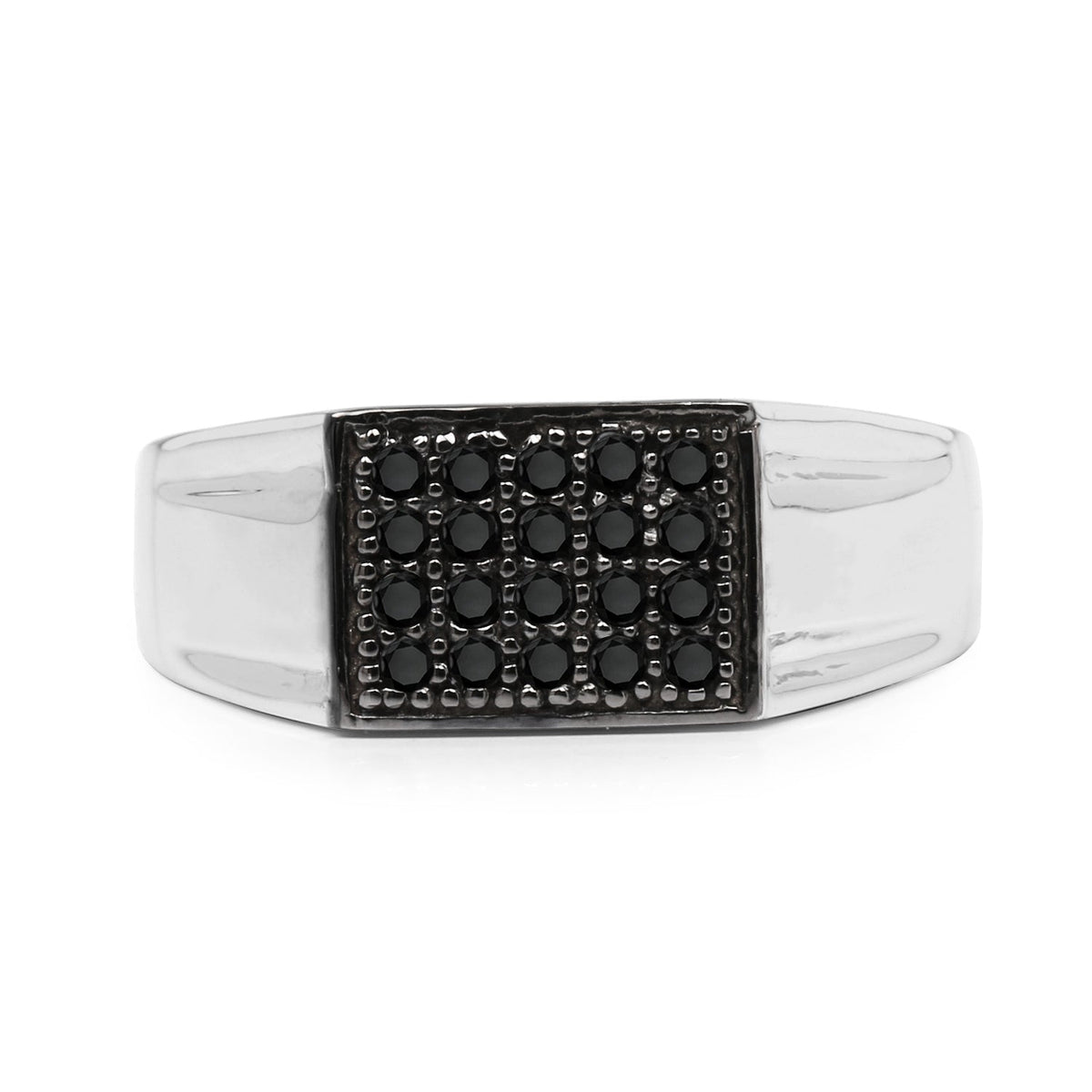Anillo de plata de ley .925 con diamante negro auténtico de 0.30 quilates