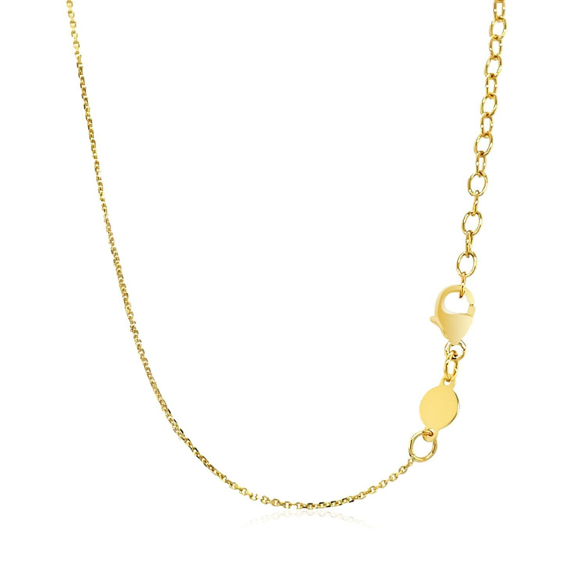 Collar de oro amarillo de 14k con colgante de barra curva pulida