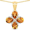 2.46 Carat Genuine Madeira Citrine and White Topaz .925 Sterling Silver Pendant