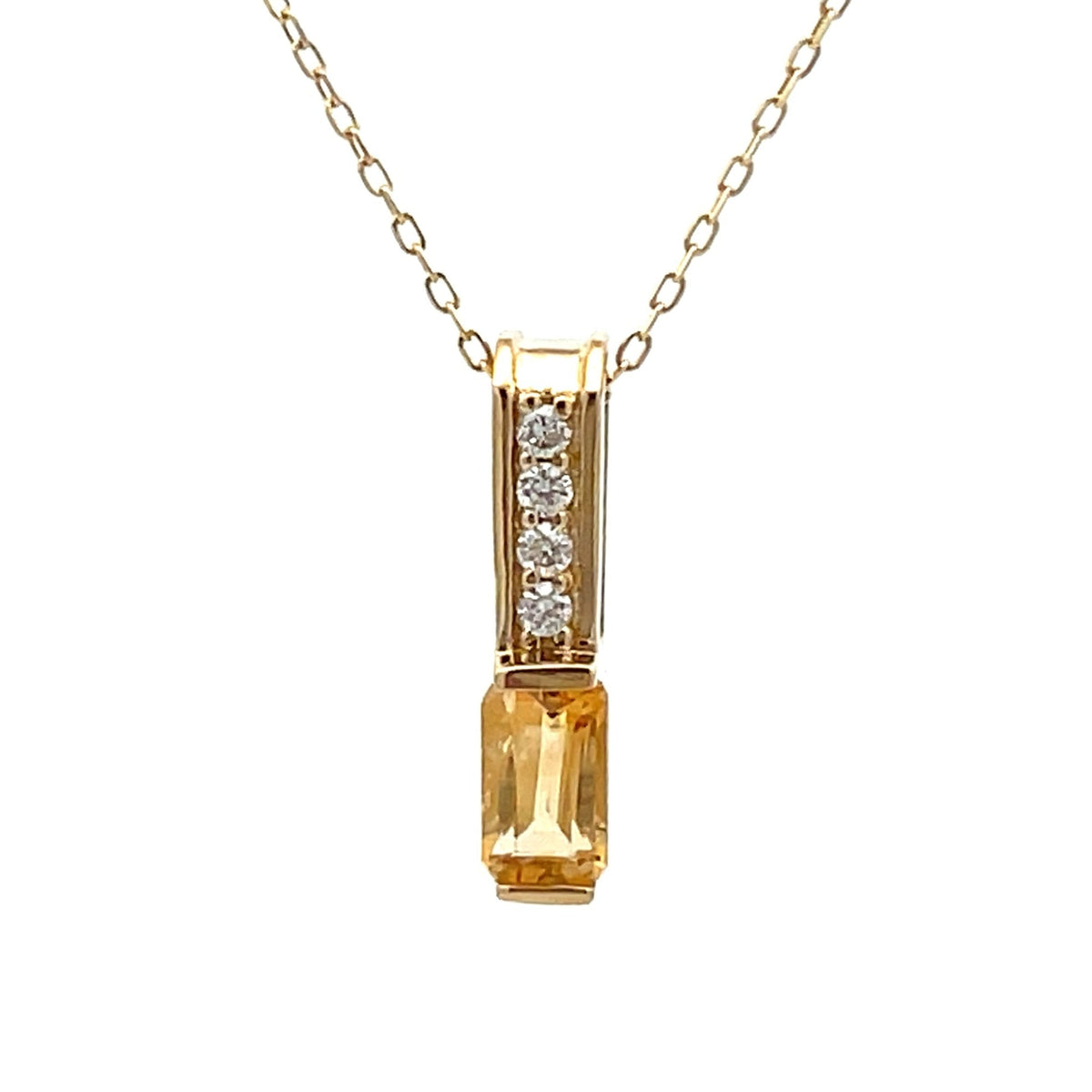 Colgantes de moda de citrino y diamantes de 0,06 ct, oro amarillo de 10 kt