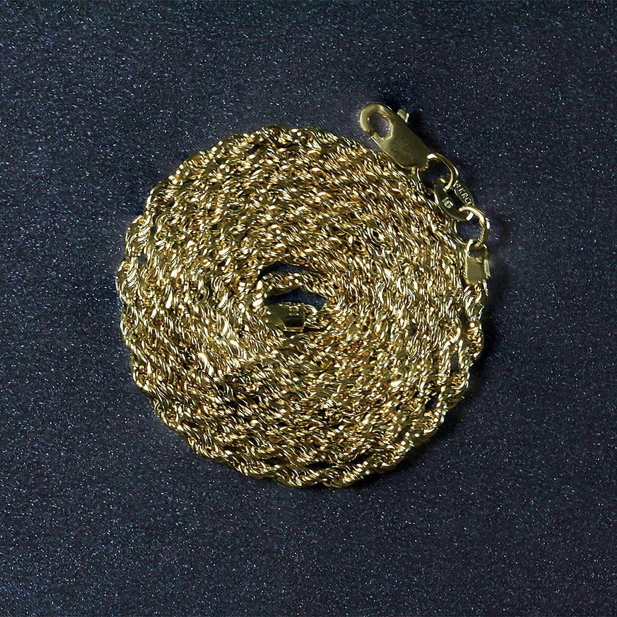 Cadena estilo cuerda de oro amarillo de 14k de 2.0mm