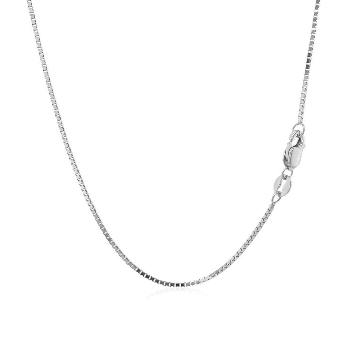 Cadena clásica de caja de oro blanco de 10k de 1.0mm