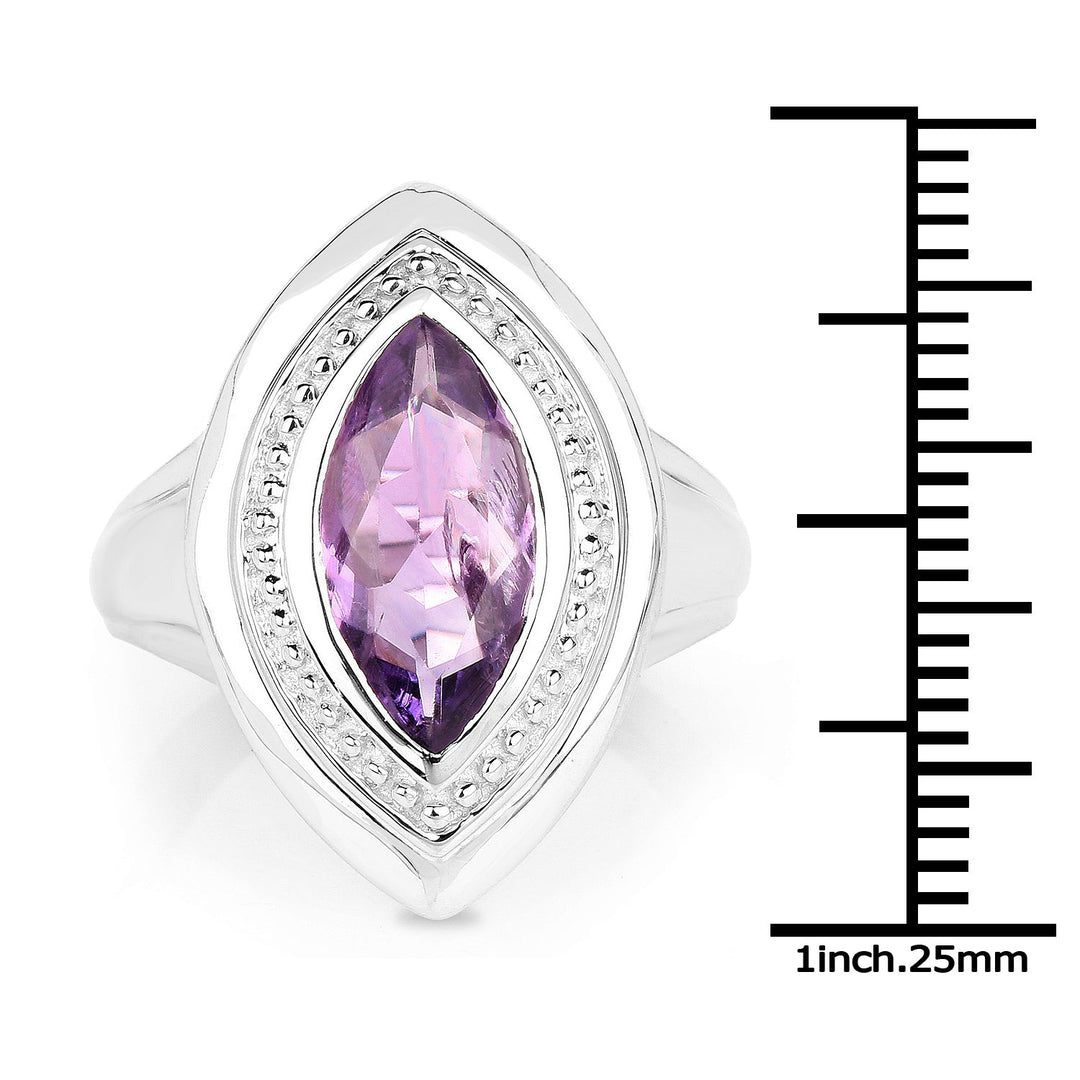 2.00 Carat Genuine Amethyst .925 Sterling Silver Ring
