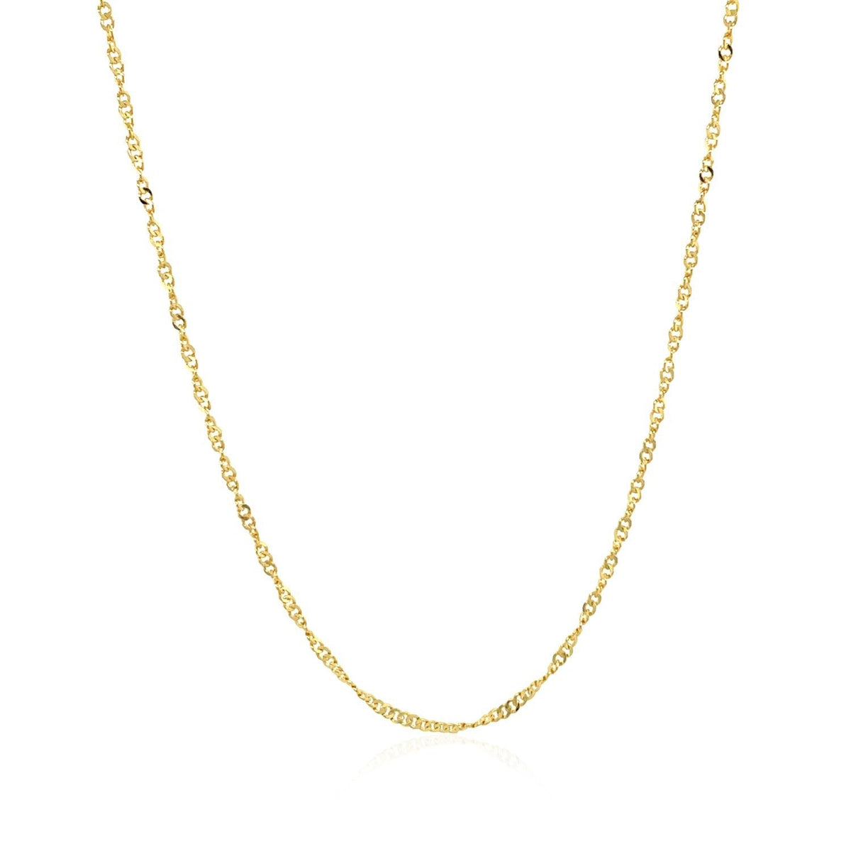 Cadena Ajustable de Oro Amarillo de 14k Estilo Singapur (1.40 mm)