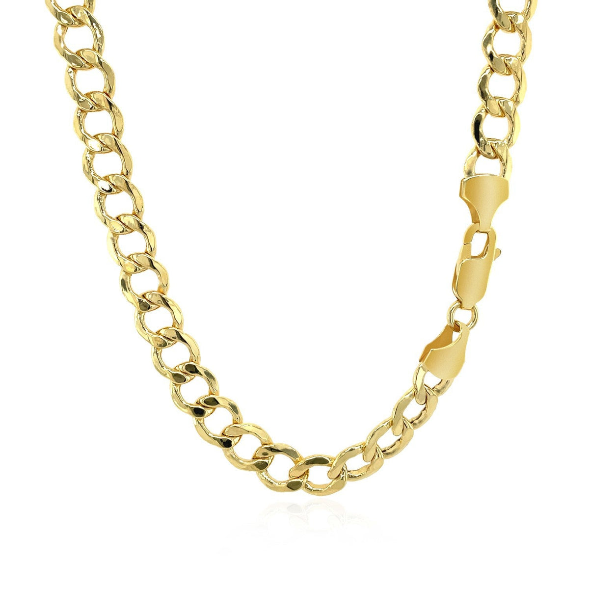 Cadena de oro amarillo de 14k con eslabones grumet de 6.2mm