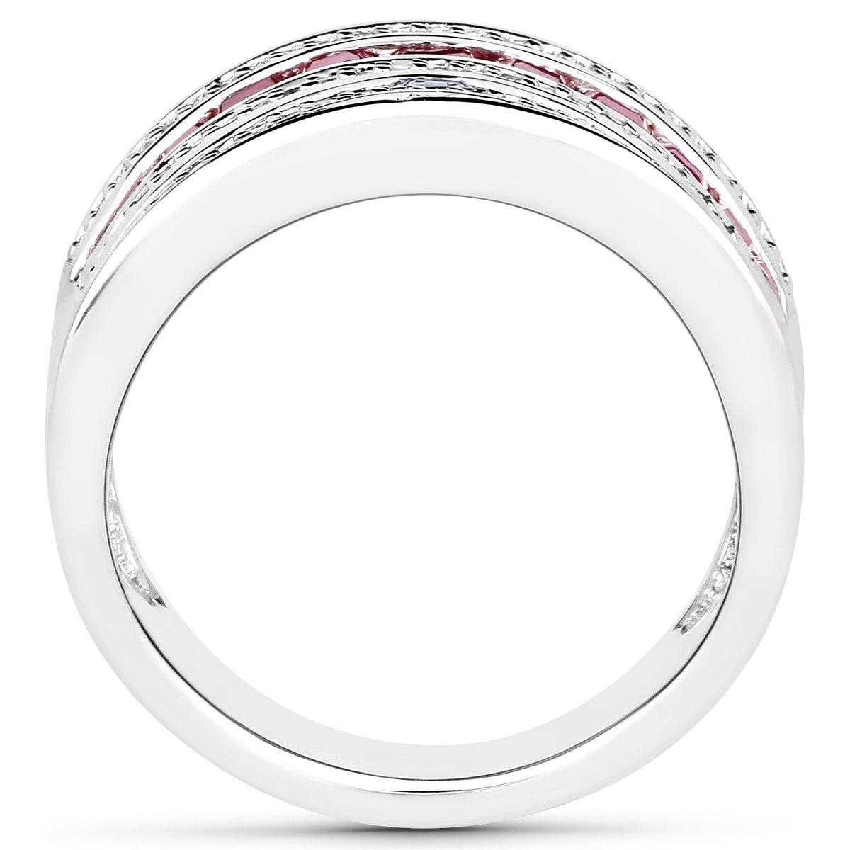 Anillo de Plata de Ley .925 con Piedras Múltiples Genuinas de 3.36 Quilates