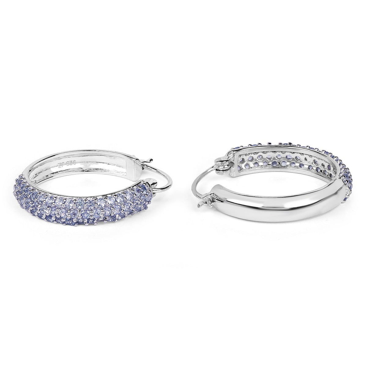 Pendientes de plata de ley .925 con tanzanita genuina de 3.06 quilates