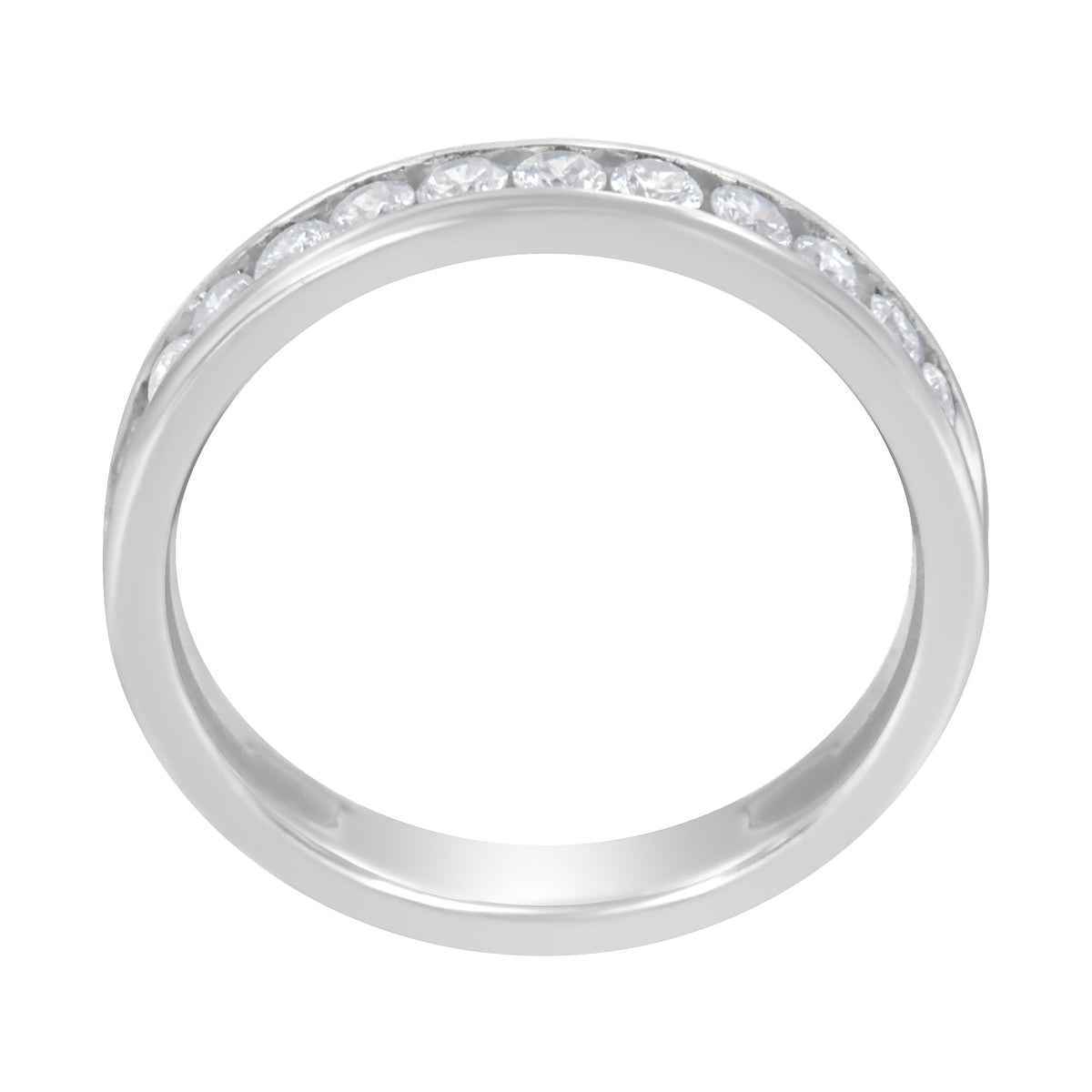 14K White Gold 1/2 cttw Diamond Band Ring (I-J Color, I2-I3 Clarity) - Size 7