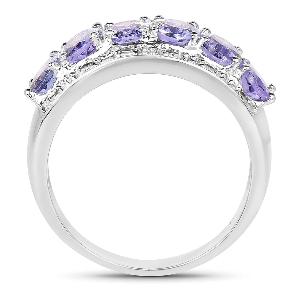 2.64 Carat Genuine Tanzanite .925 Sterling Silver Ring