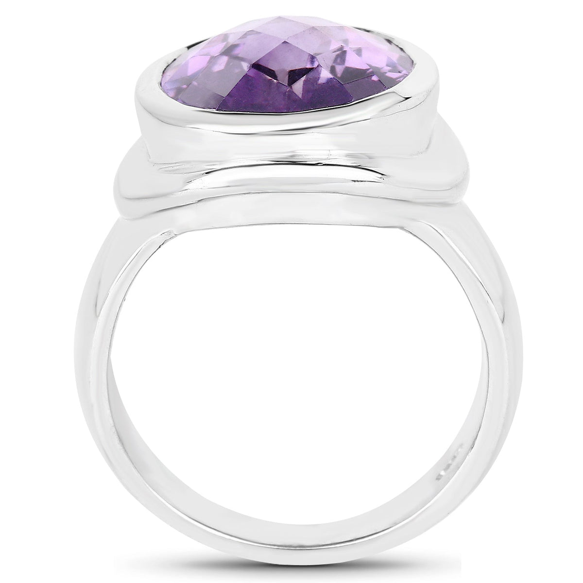 Anillo de plata de ley .925 con amatista genuina de 9.01 quilates