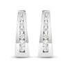 14K White Gold 1/4 Cttw Channel-Set Brilliant Round-Cut Diamond Hoop Earrings (H-I Color, I1-I2 Clarity)