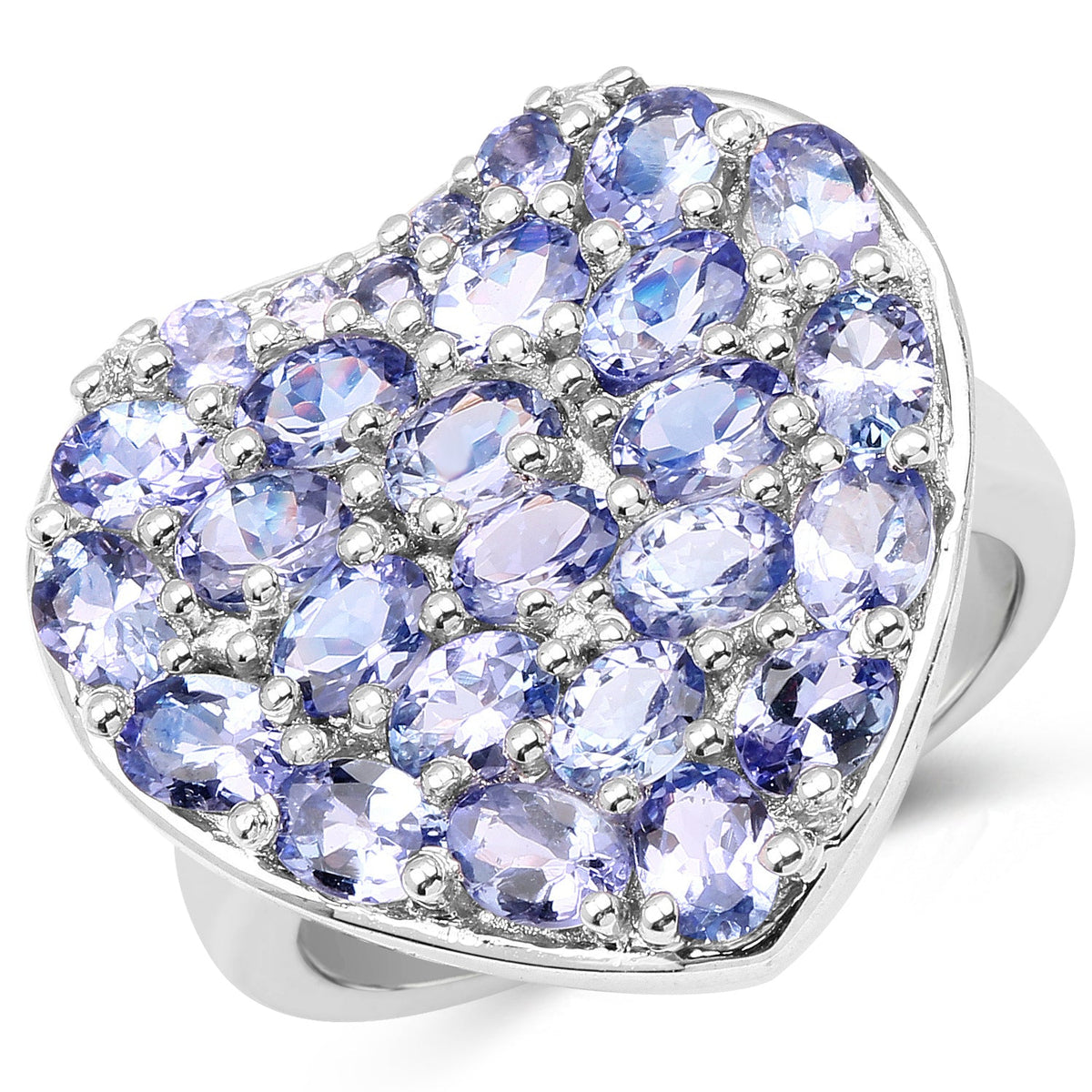 Anillo de Plata Fina .925 con Tanzanita Genuina de 3.96 Quilates