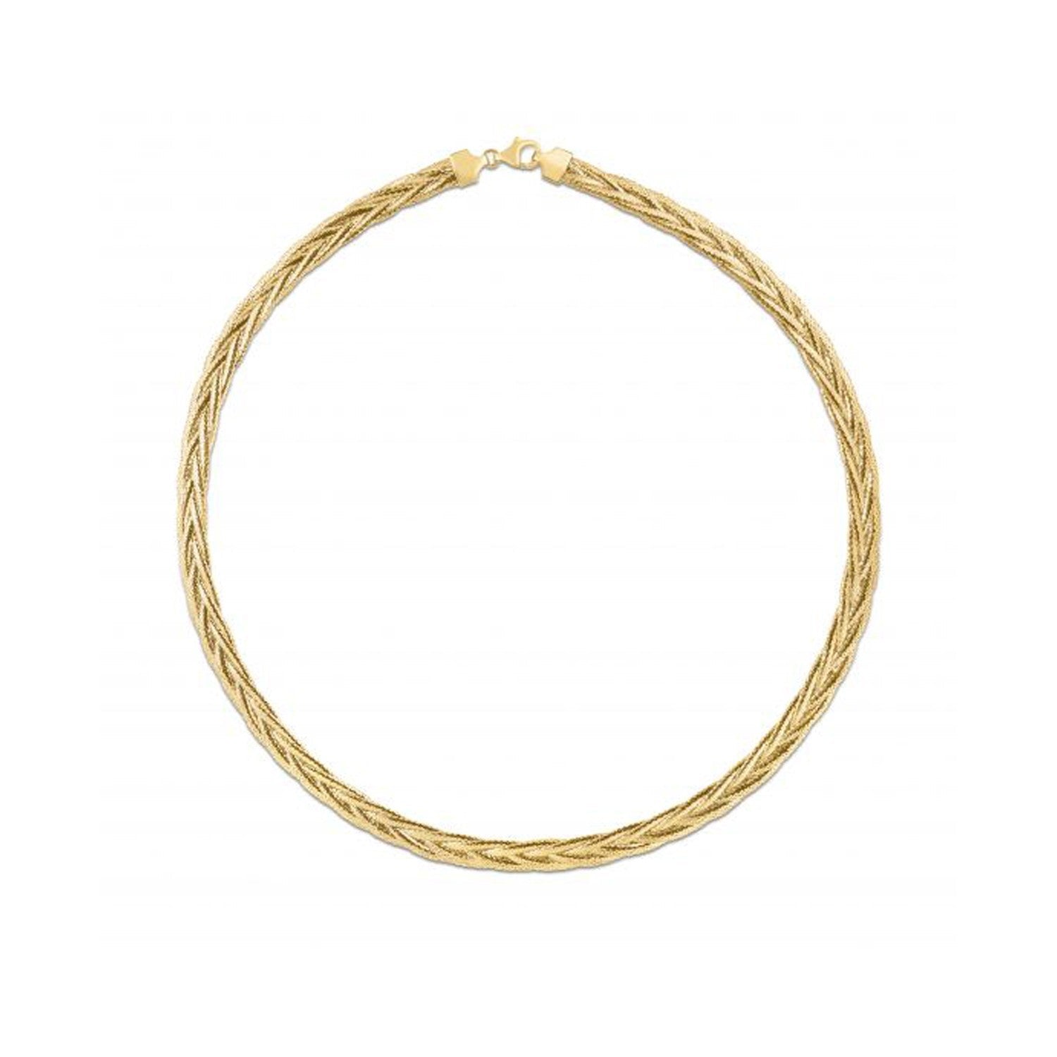 Collar de oro amarillo de 14k con diseño trenzado Rapunzel