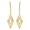 14K Yellow Gold 3/8 Cttw Double Triangle Drop and Dangle Diamond Earrings (G-H Color, SI1-SI2 Clarity)