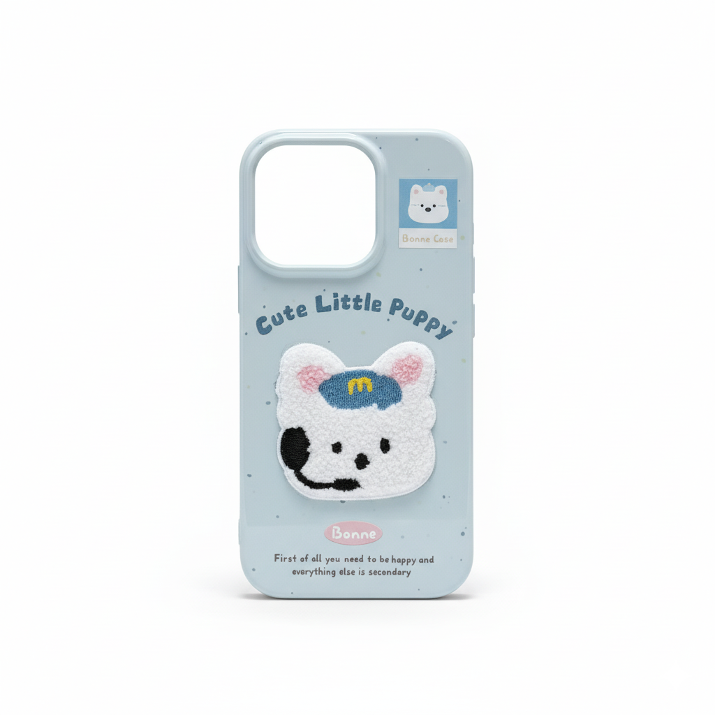 Fundas de móvil de la serie de bordados de mascotas monas