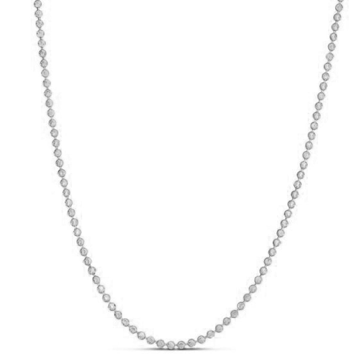 Cadena de cuentas Moon Cut de oro blanco de 14k (2.50 mm)
