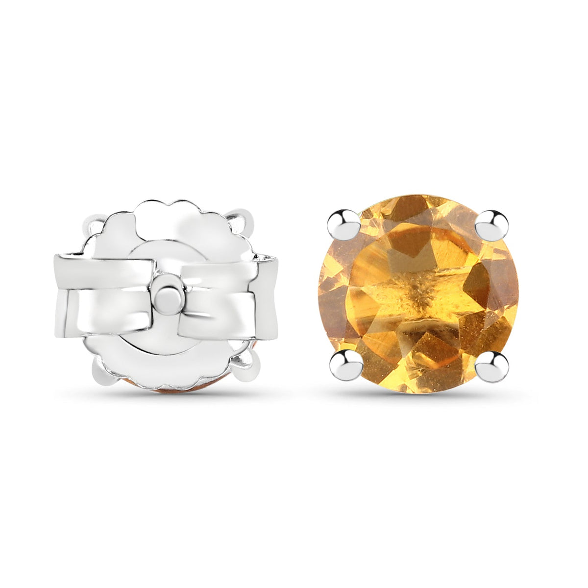 2.00 Carat Genuine Citrine .925 Sterling Silver Earrings - image 3 of 6