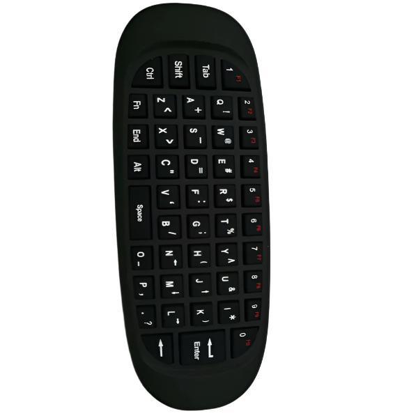 Wireless Qwerty Keyboard  - Gyroscope Air Mouse - Unique TV Remote Design - Android / Windows / Mac / Linux